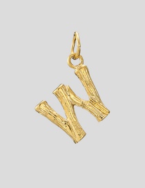 Fashion 14k Gold-w Stainless Steel Gilded Letter Cutout Pendant