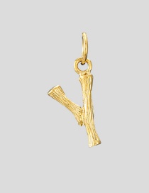 Fashion 14k Gold-y Stainless Steel Gilded Letter Cutout Pendant