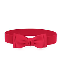 Fashion Red Elastic Elastic Bow Belt