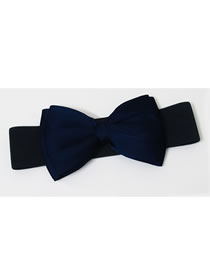 Fashion Royal Blue Wide Elastic Belt With Big Bow