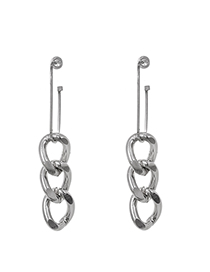 Fashion Silver Alloy Chain Earrings