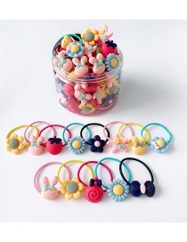 Fashion 70 Colorful Frosted Boxes Resin Fruit Animal High Elastic Children Hair Rope Set