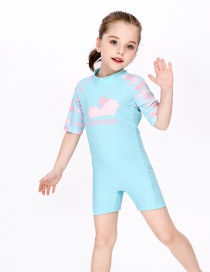 Fashion Blue Cloud One Piece Childrens Swimsuit