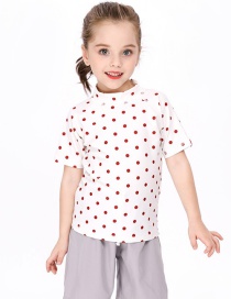 Fashion Dots Childrens Short-sleeved Top Swimsuit
