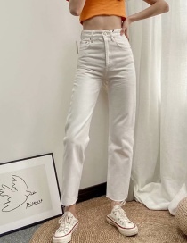 Fashion White Washed Loose Straight High-rise Jeans