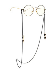 Fashion Black Drop Oil Triangle Pendant Chain Glasses Chain