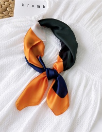 Fashion Horse Paper Frame Orange Bottom Imitation Silk Flower Striped Geometric Printed Silk Scarf