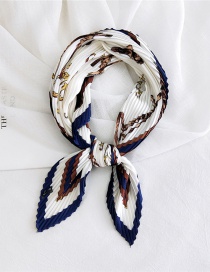 Fashion Harness Meter Pleated Silk Butterfly Stripe Print Geometric Small Square Scarf