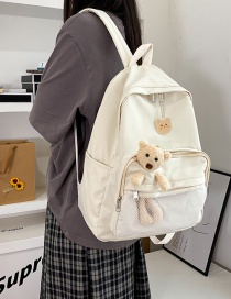 Fashion Pink Bear Pendant Plush Bear Net Yarn Solid Color Backpack