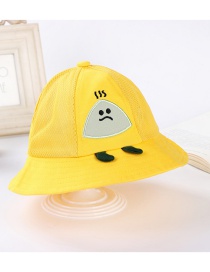 Fashion Yellow Net Yarn Stitching Zongzi Childrens Fisherman Hat