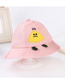 Fashion Pink Net Yarn Stitching Zongzi Childrens Fisherman Hat
