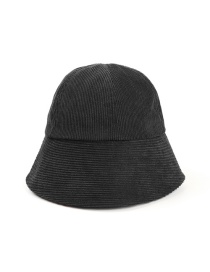 Fashion Black Corduroy Solid Color Stitching Fisherman Hat