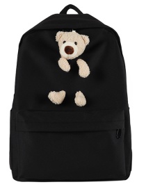 Fashion Black Doll Bear Oxford Backpack
