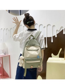 Fashion Green Send Pendant Stitching Contrast Nylon Fabric Backpack
