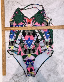 Fashion Color Printed Cutout Swimsuit