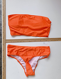 Fashion Orange Wrapped Chest Split Swimsuit