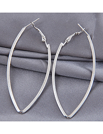 Fashion Silver Color Leaf Line Alloy Hollow Earrings