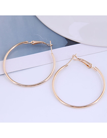 Fashion Gold Color 40mm Glossy Round Alloy Earrings