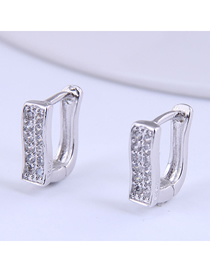 Fashion Silver Color Zircon Geometric Alloy Earrings