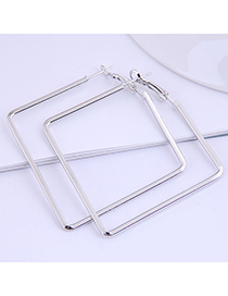 Fashion Silver Color Metal Geometric Square Earrings