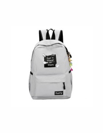 Fashion Gray Letter Logo Nylon Backpack