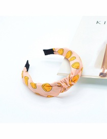 Fashion Orange Smiley Calico Striped Cross-knotted Wide-brimmed Headband