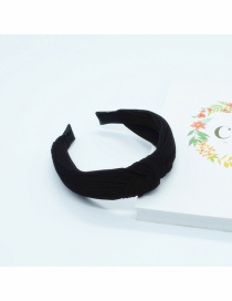 Fashion Black Headband Knotted Cotton Knit Headband In The Middle Of The Head Buckle