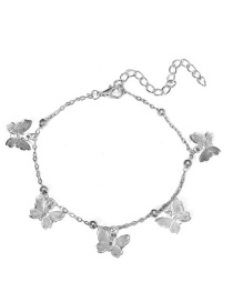 Fashion Alloy Hollow Butterfly Pendant Handmade Anklet