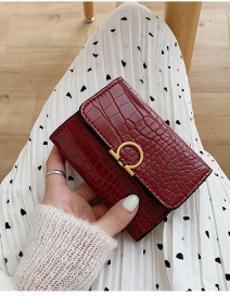 Fashion Pu Multifunctional Short Wallet With Stone Pattern Money