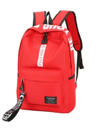 Fashion Red Canvas Letter Print Backpack