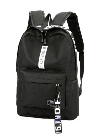 Fashion Black And White Canvas Letter Print Backpack