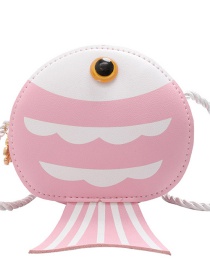 Fashion Pink Small Fish Print Childrens Shoulder Messenger Bag