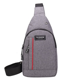 Fashion Section Two Gray Canvas Monogram Zipper Shoulder Messenger Bag