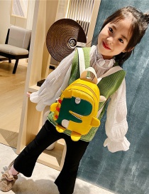 Fashion Yellow Nylon Cloth Dinosaur Stitching Childrens Backpack