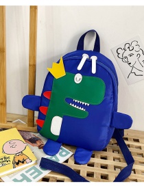 Fashion Blue Tuba Nylon Cloth Dinosaur Stitching Childrens Backpack