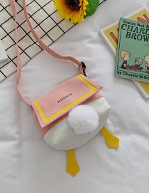 Fashion Pink Canvas Duck Butt Stitching One-shoulder Messenger Bag