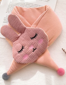 Fashion Bunny [light Pink] 1-8 Years Old Bunny Striped Strawberry Childrens Thick Warm Cotton And Linen Scarf