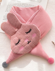 Fashion Bunny [pink] 1-8 Years Old Bunny Striped Strawberry Childrens Thick Warm Cotton And Linen Scarf