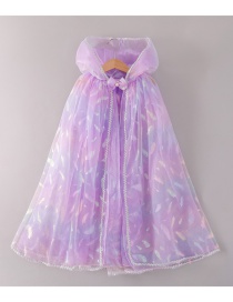 Fashion Symphony Purple Tether Strap Kids Mesh Cloak Hooded Cloak Crown Magic Wand