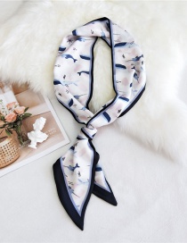 Fashion Whale Double-sided Bevel Printed Satin Knotted Small Silk Scarf