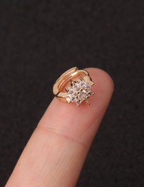 Fashion Snowflake Golden Micro-set Zircon Geometric Gold-plated Earrings