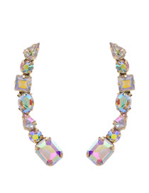 Fashion Ab Color Alloy Diamond Geometric Diamond Earrings