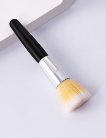 Fashion Single-mi-black And White-flat Head Flat Head Makeup Brush With Wooden Handle And Aluminum Tube