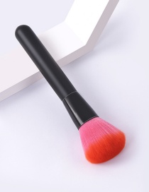 Fashion Single-all Black-deep Powder-loose Powder Color Makeup Brush With Wooden Handle And Aluminum Tube Nylon Hair