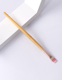 Fashion Single-bamboo Handle-pink White-concealer Color Makeup Brush With Wooden Handle And Aluminum Tube Nylon Hair
