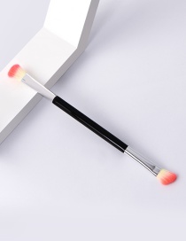Fashion Single-double Head-yellow Powder-eye Shadow Color Makeup Brush With Wooden Handle And Aluminum Tube Nylon Hair