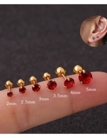 Fashion Jinhong (2.5mm) 3-prong Stainless Steel Screw Inlaid Zircon Geometric Earrings (1 Price)