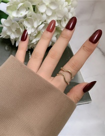 Fashion Gold Color Coloren Curved Geometric Lines Irregular Ripple Curved Double-layer Ring