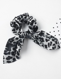 Fashion Pure Leopard Rabbit Ears-black Snake Leopard Print Chiffon Dovetail Bow Hair Rope
