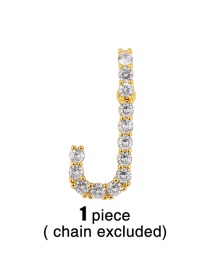 Fashion J (without Chain) Letters Diamonds And Gold-plated Pendant Accessory Necklace